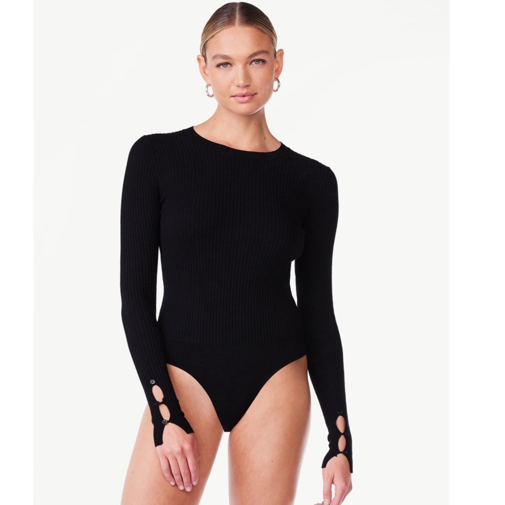 NWT Scoop Ribbed Knit Sweater Bodysuit